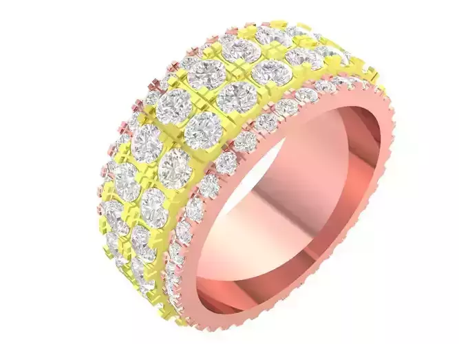 luxury vietnamese diamond rotate women band ring 4306