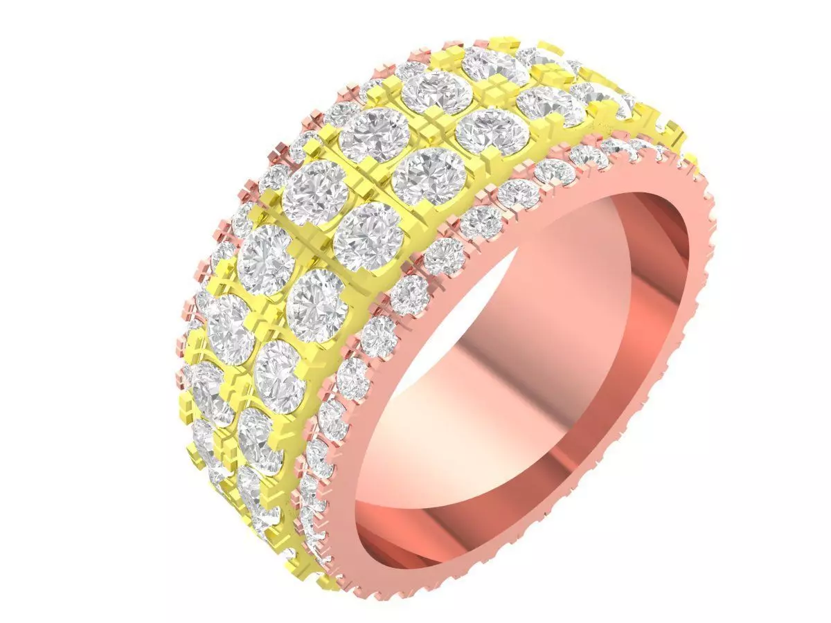Luxury Pave Diamond Band Ring for Women 4306 3D print model