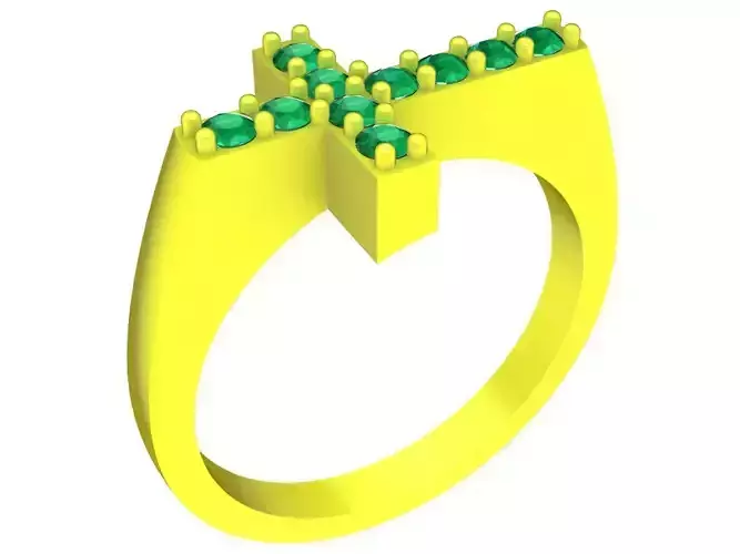 vietnamese diamond cross women ring 4307