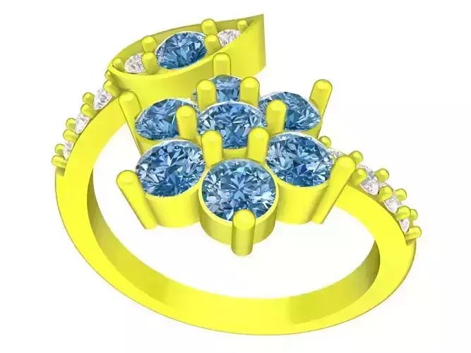 SaiGon diamond leaf and flower lady ring 4308