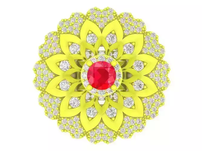 vietnamese diamond flower women ring 4309