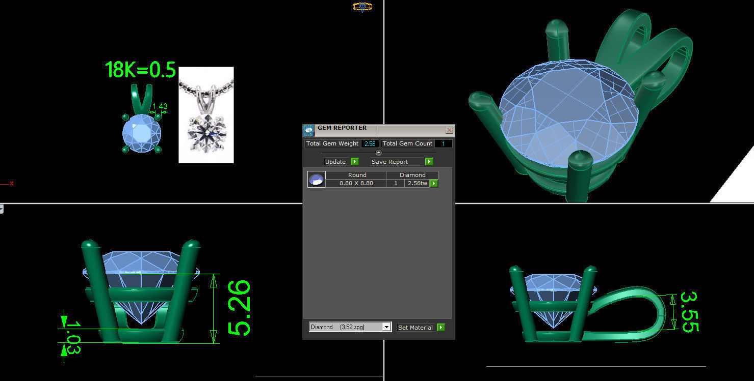 DIAMOND Pendant Free 3D print model_5