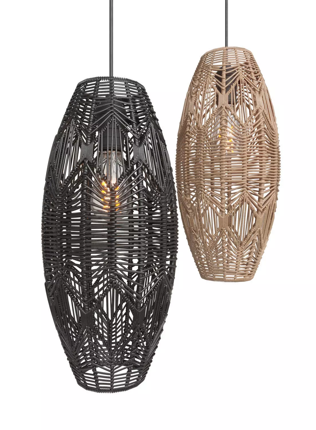 Ceiling Lamp Rattan - Tika Lace Shade 3D model_0