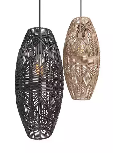 Ceiling Lamp Rattan - Tika Lace Shade