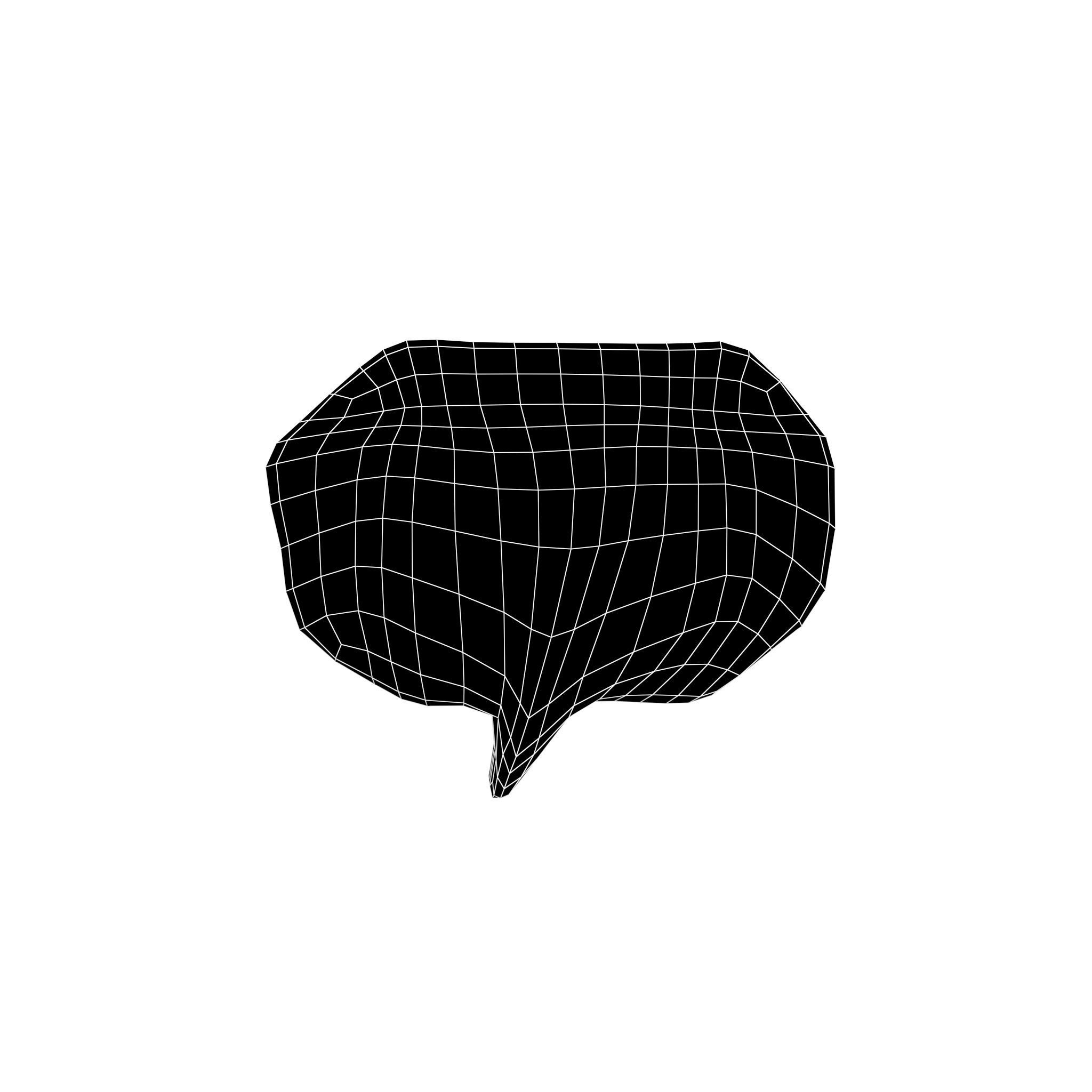 Speech Balloon v28 002 Low-poly 3D model_4