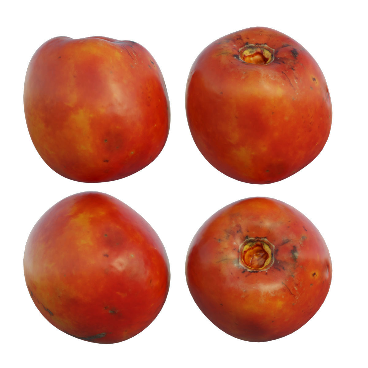 persimmon four ripe mangoes 3D model_7