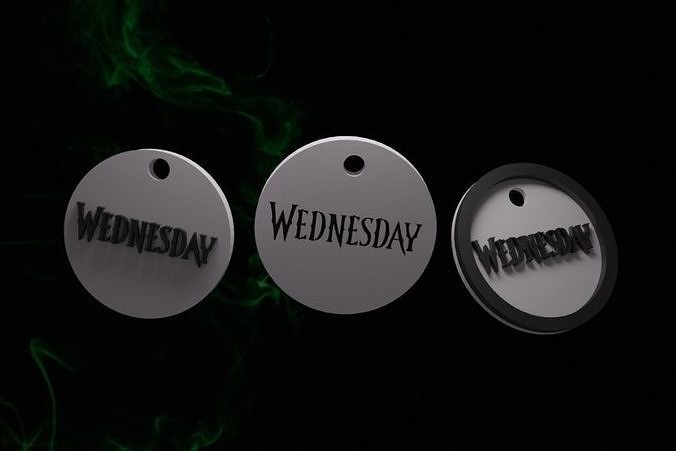 Wednesday Keychain 3D model 3D printable | CGTrader