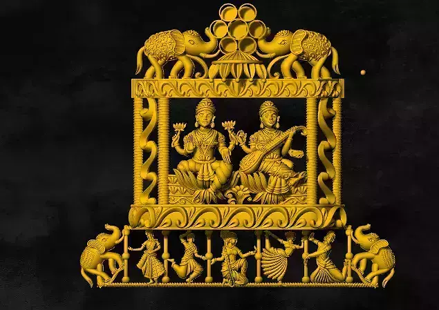 lakshmi saraswathi pendent