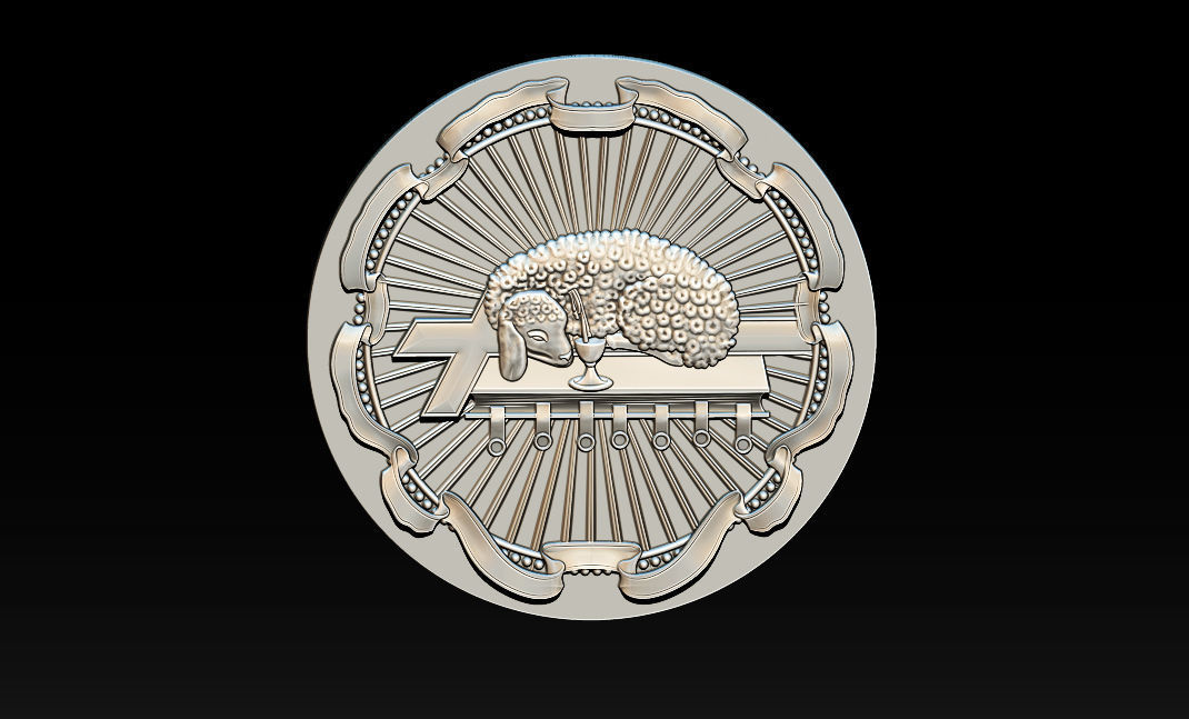 Agnus Dei Lamb Carving 3D print model_6