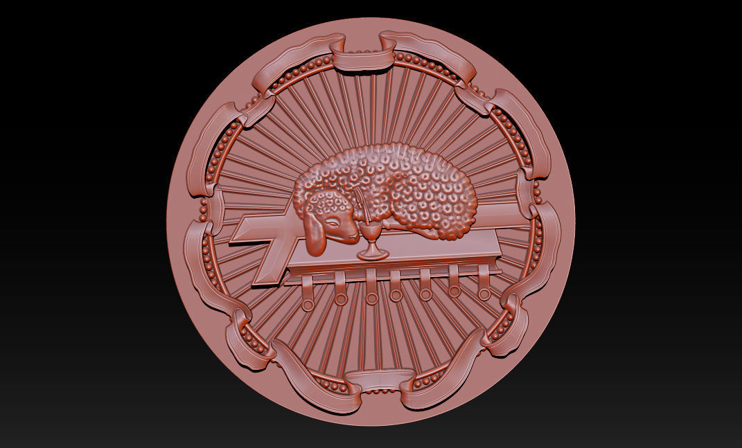 Agnus Dei Lamb Carving 3D print model_1