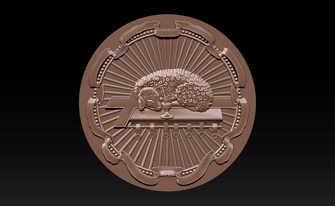 Agnus Dei Lamb Carving 3D print model_13