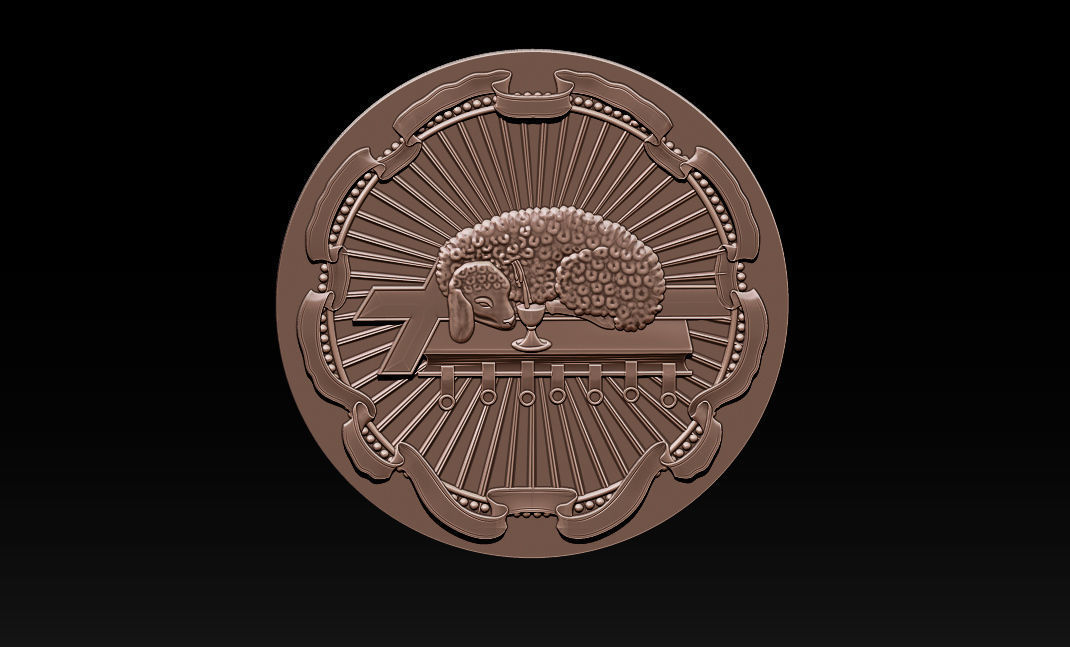 Agnus Dei Lamb Carving 3D print model_4