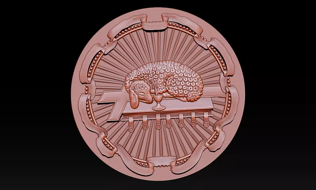 Agnus Dei Lamb Carving 3D print model_0