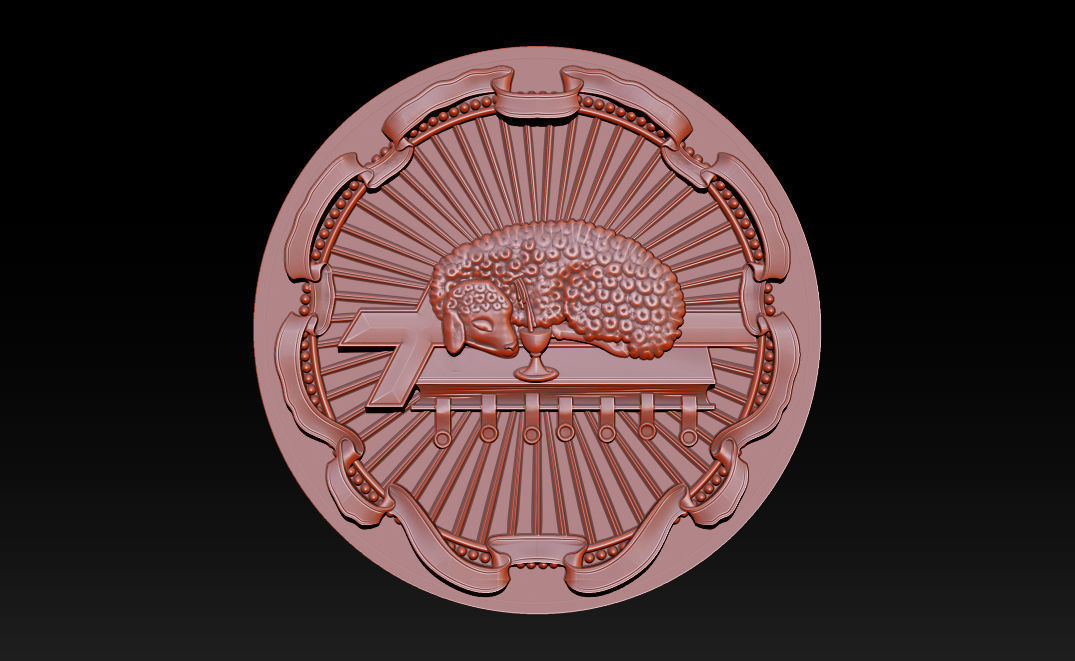 Agnus Dei Lamb Carving 3D print model_11