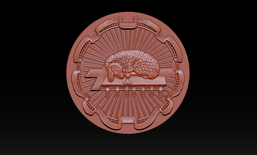 Agnus Dei Lamb Carving 3D print model_2
