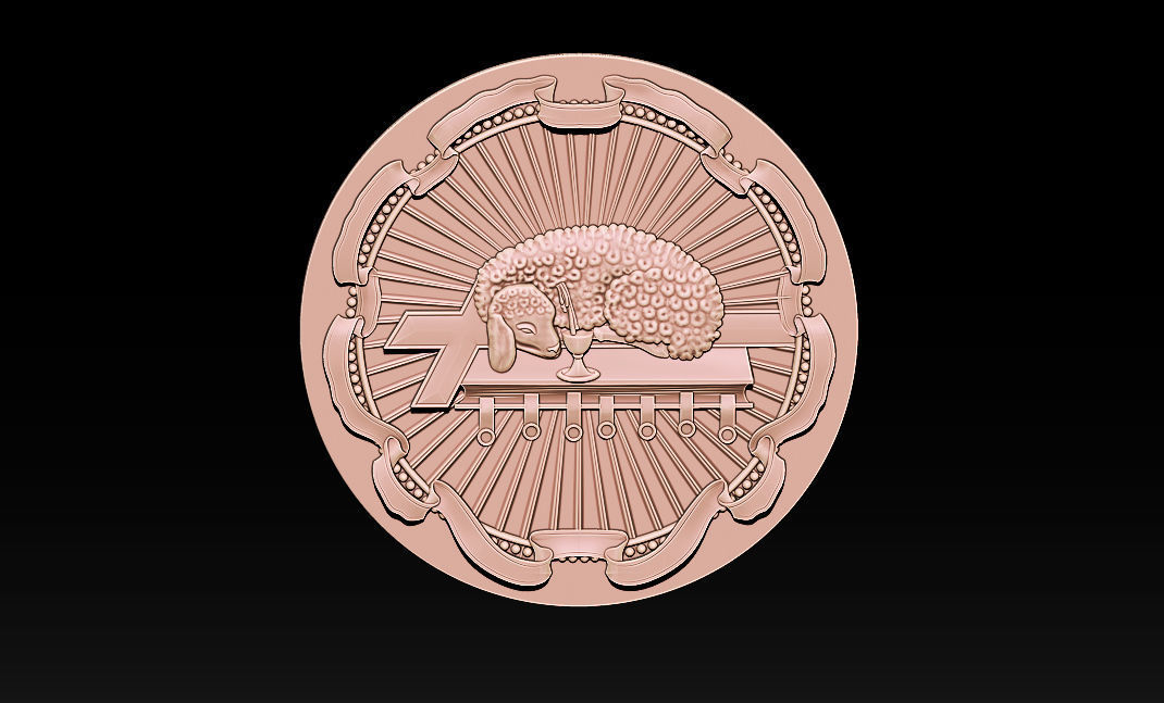 Agnus Dei Lamb Carving 3D print model_3
