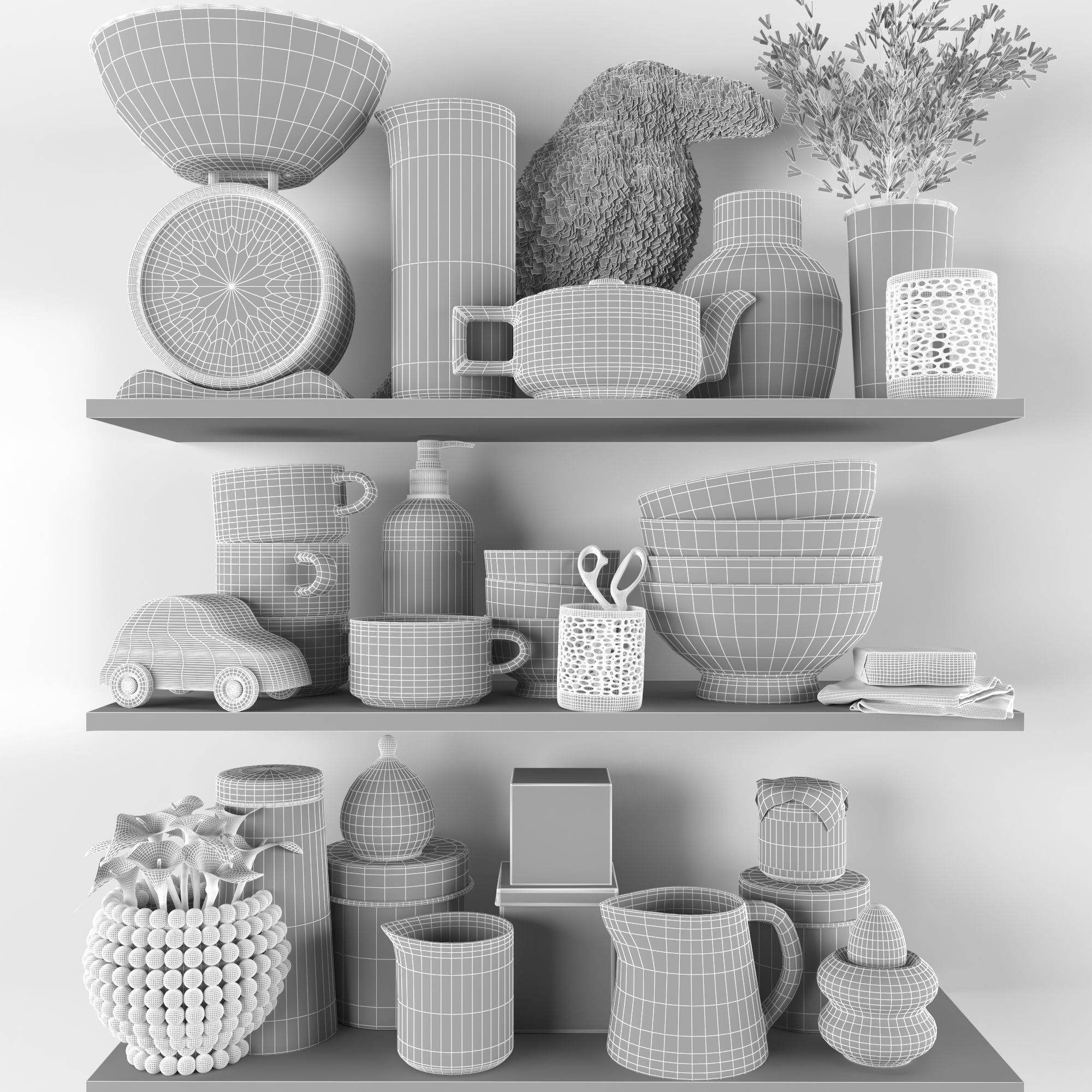 kitchen decorative set accessories 3D model | CGTrader