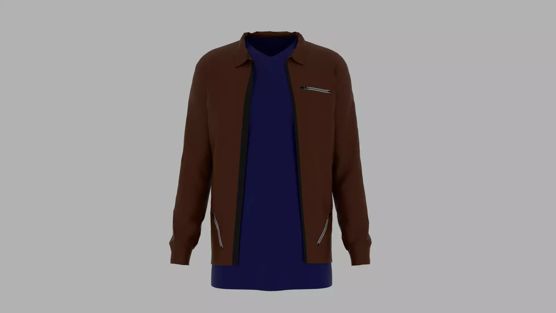 Jacket - T-shirt Low-poly 3D model_0