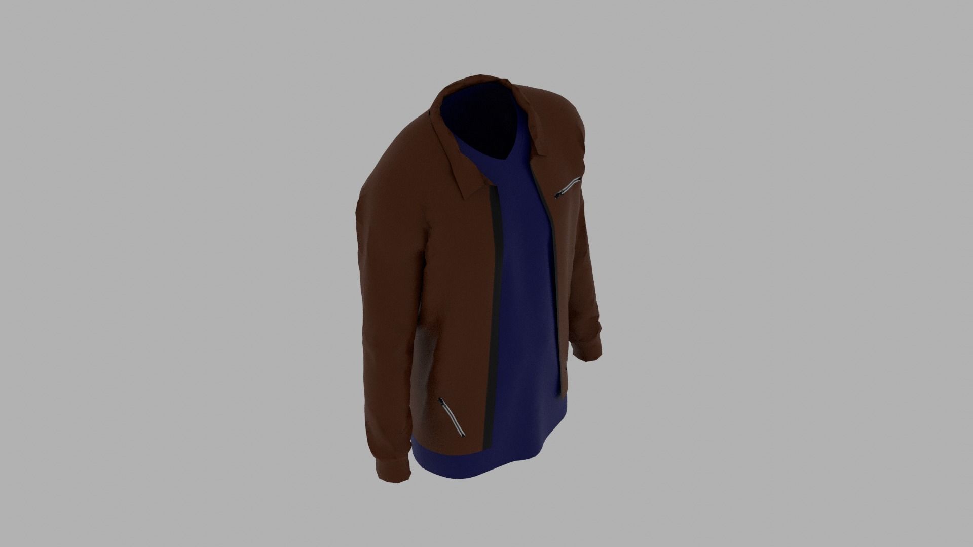 Jacket - T-shirt Low-poly 3D model_6