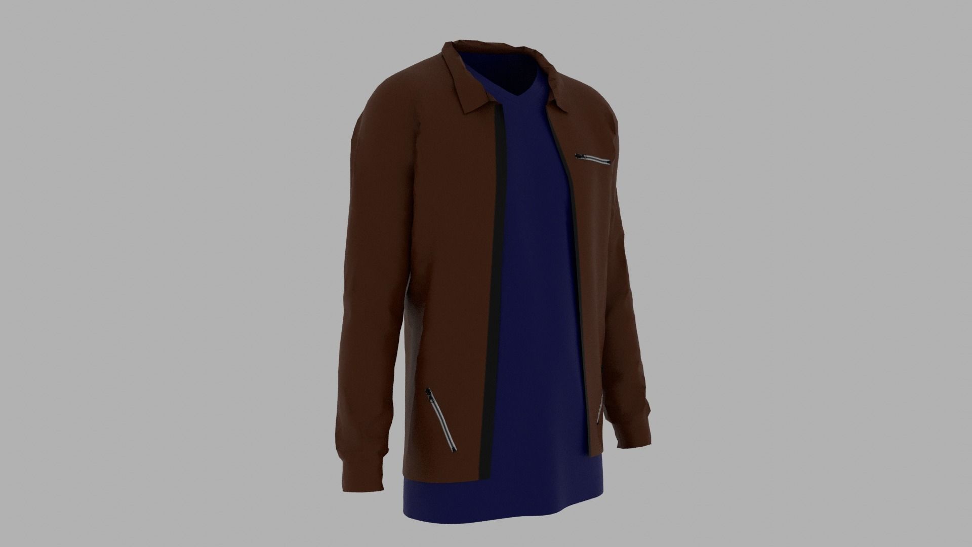 Jacket - T-shirt Low-poly 3D model_2