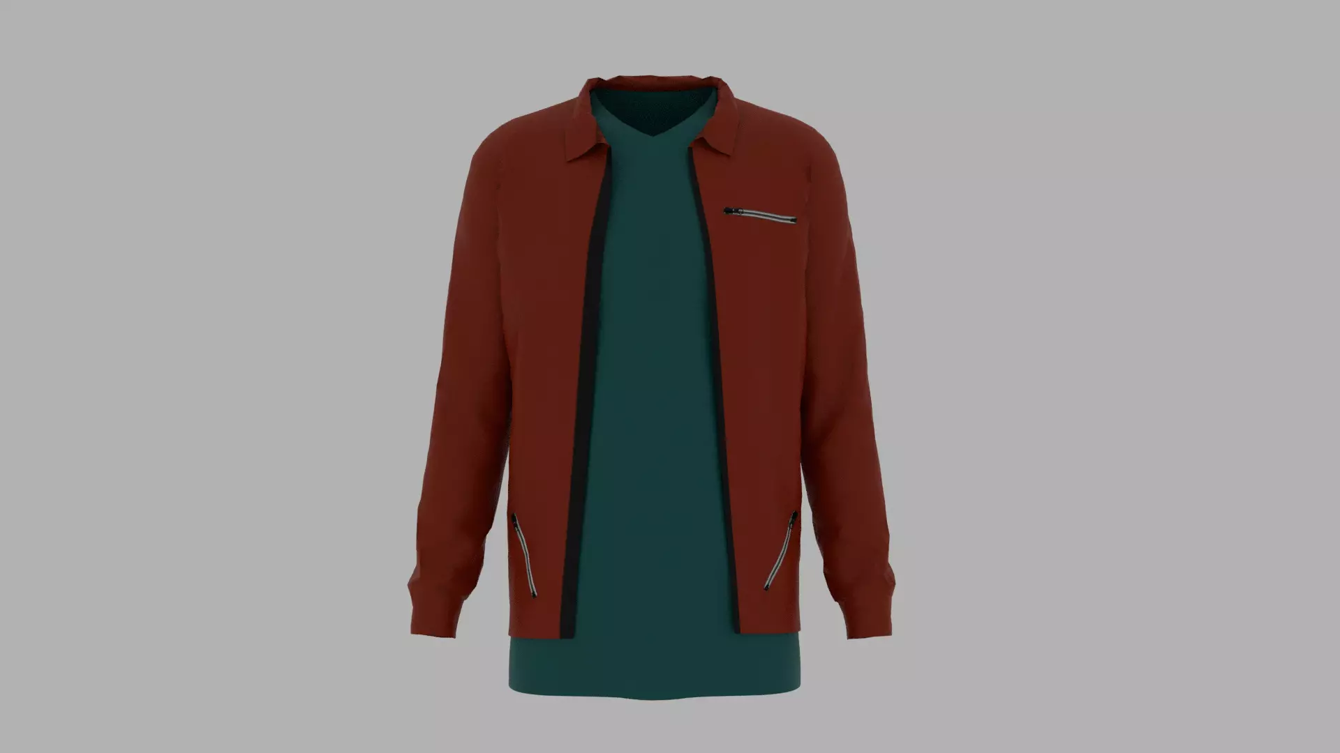 Jacket - T-shirt Low-poly 3D model_0