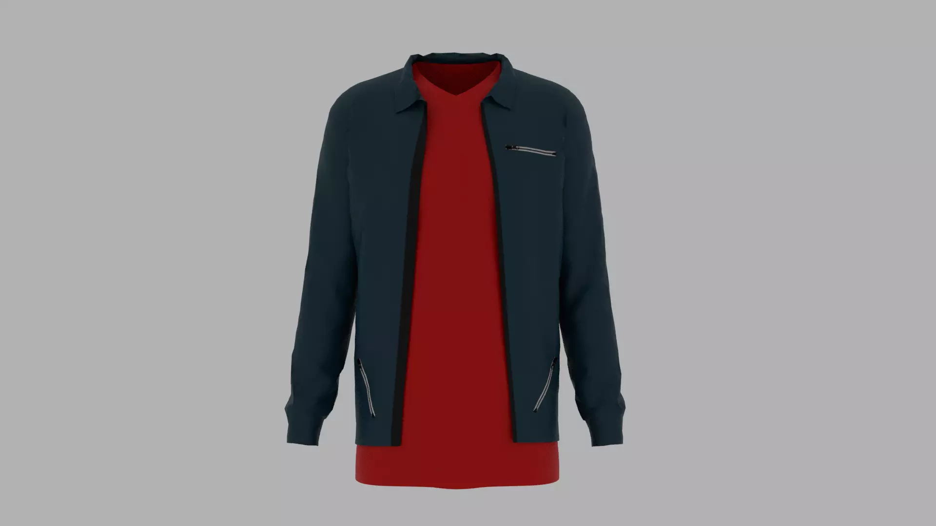 Jacket - T-shirt Low-poly 3D model_0