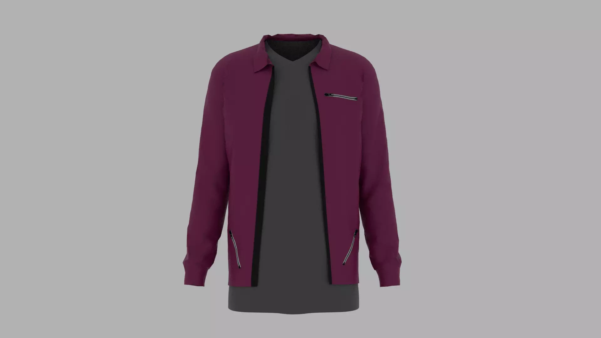 Jacket - T-shirt Low-poly 3D model_0