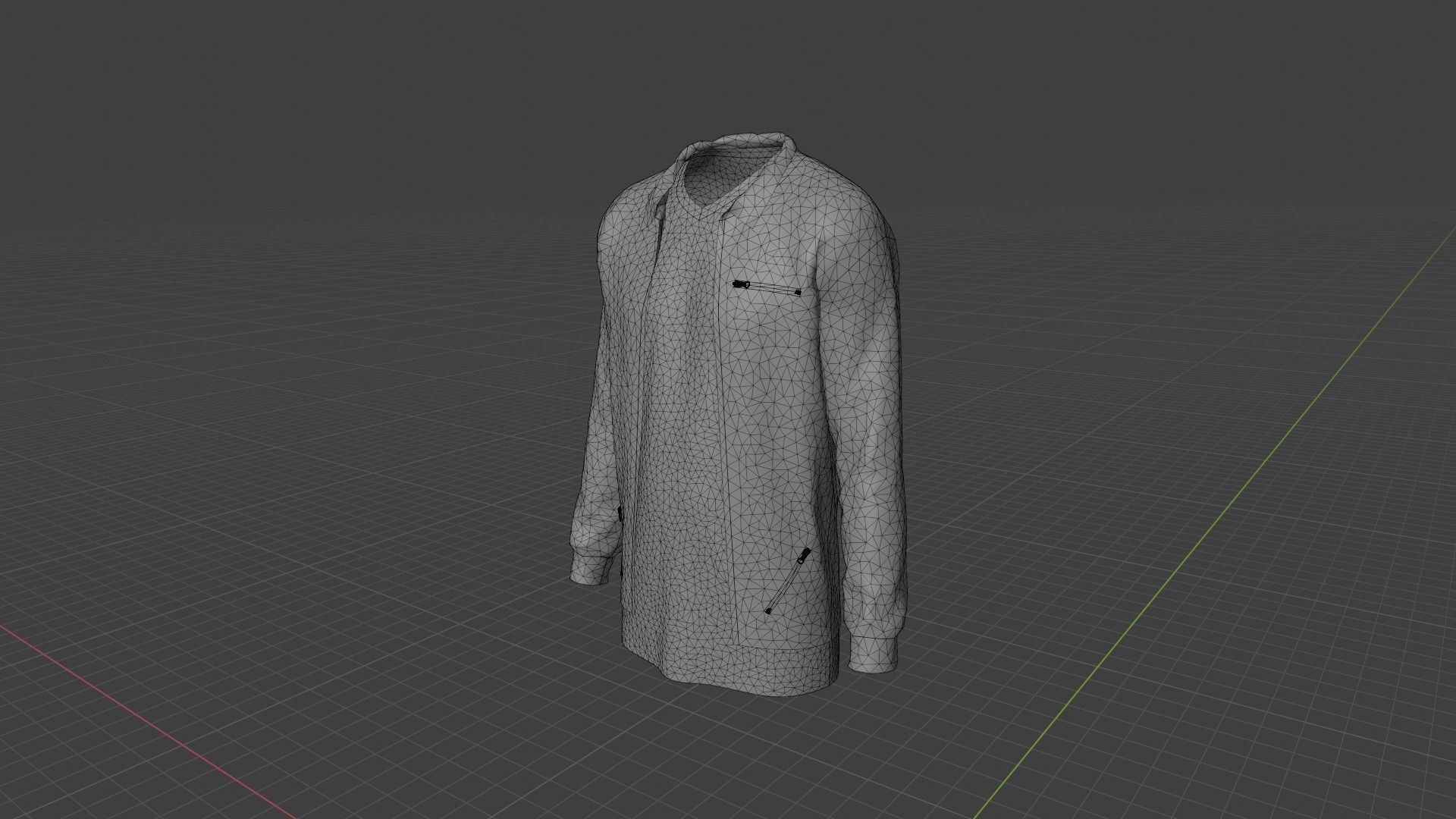 Jacket - T-shirt Low-poly 3D model_8