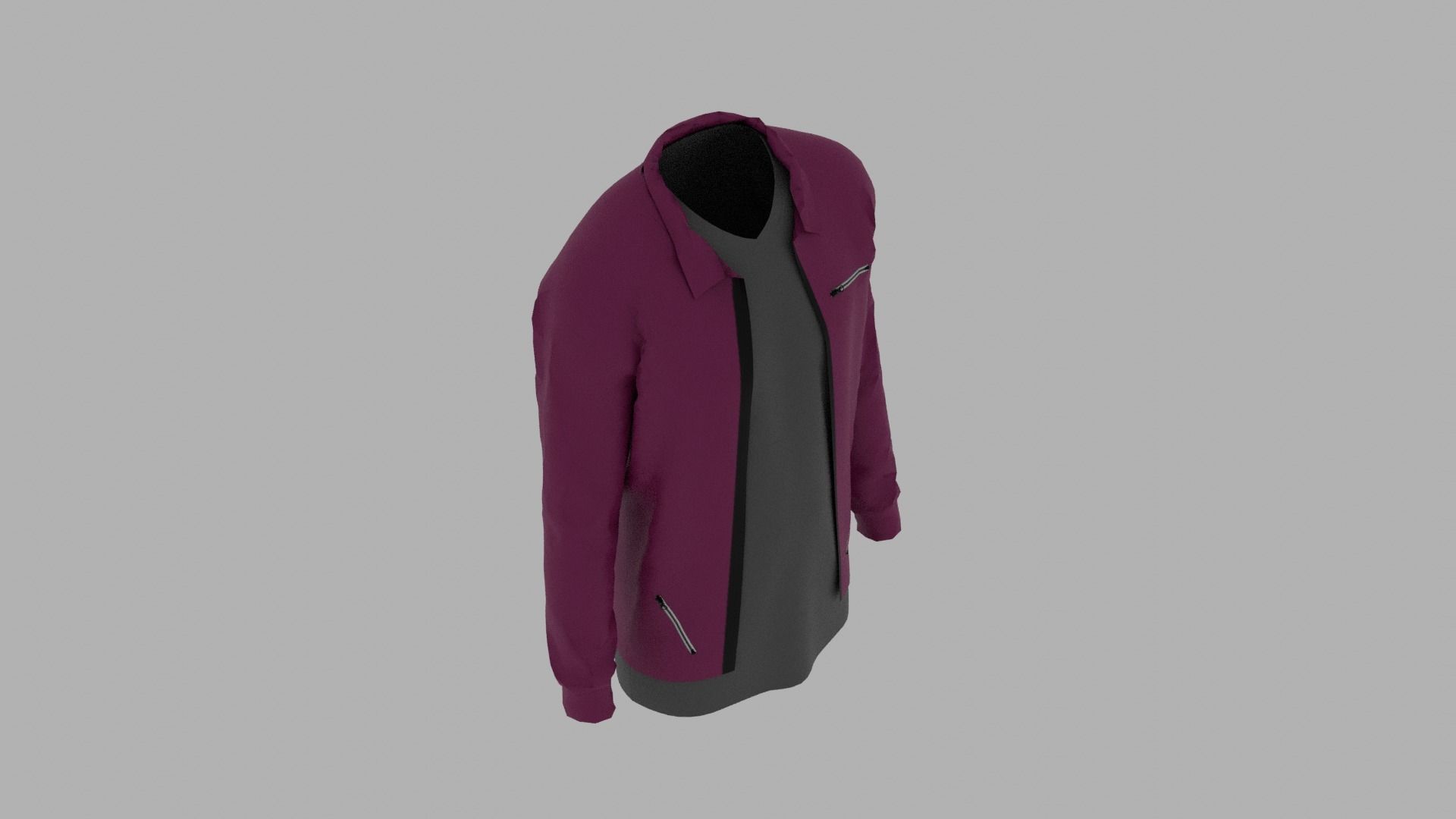Jacket - T-shirt Low-poly 3D model_6
