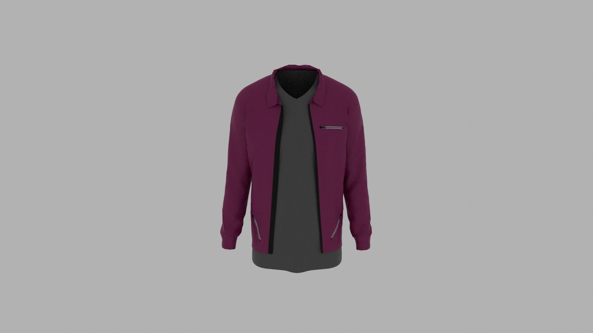 Jacket - T-shirt Low-poly 3D model_4