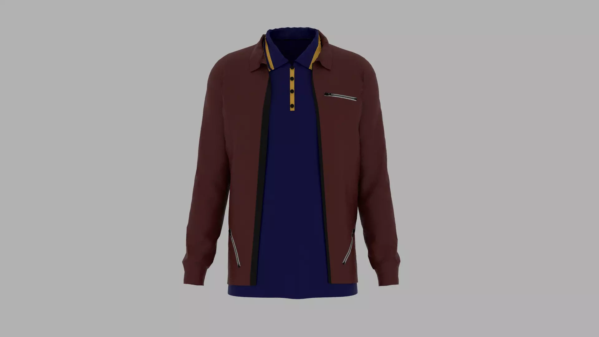 Jacket - T-shirt Low-poly 3D model_0