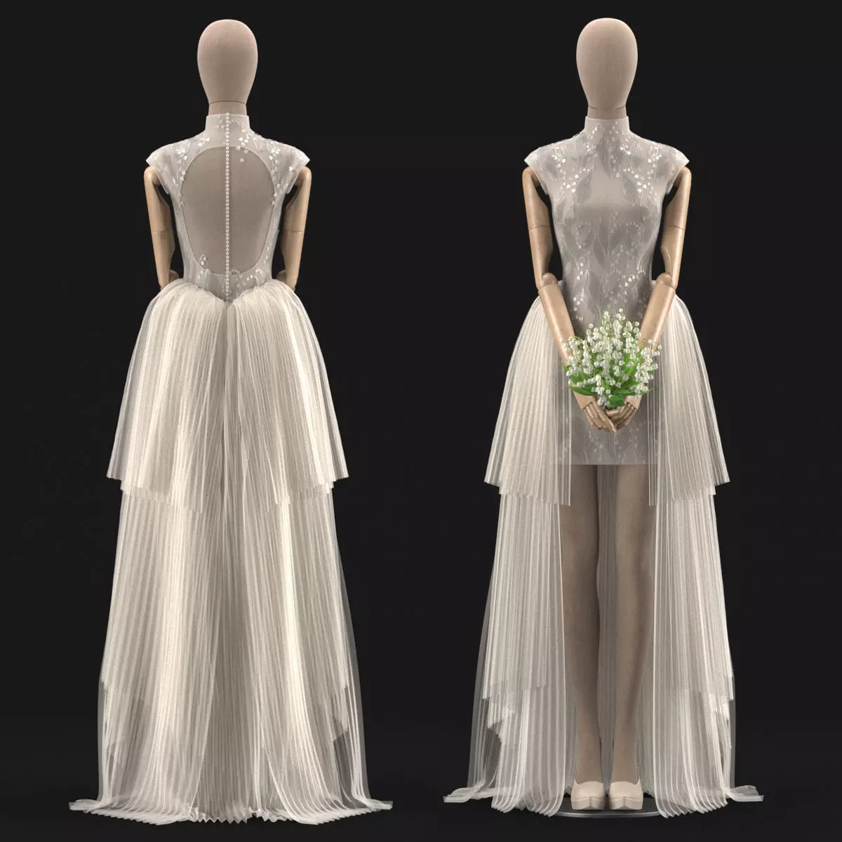 Wedding dress 02 3D model_0
