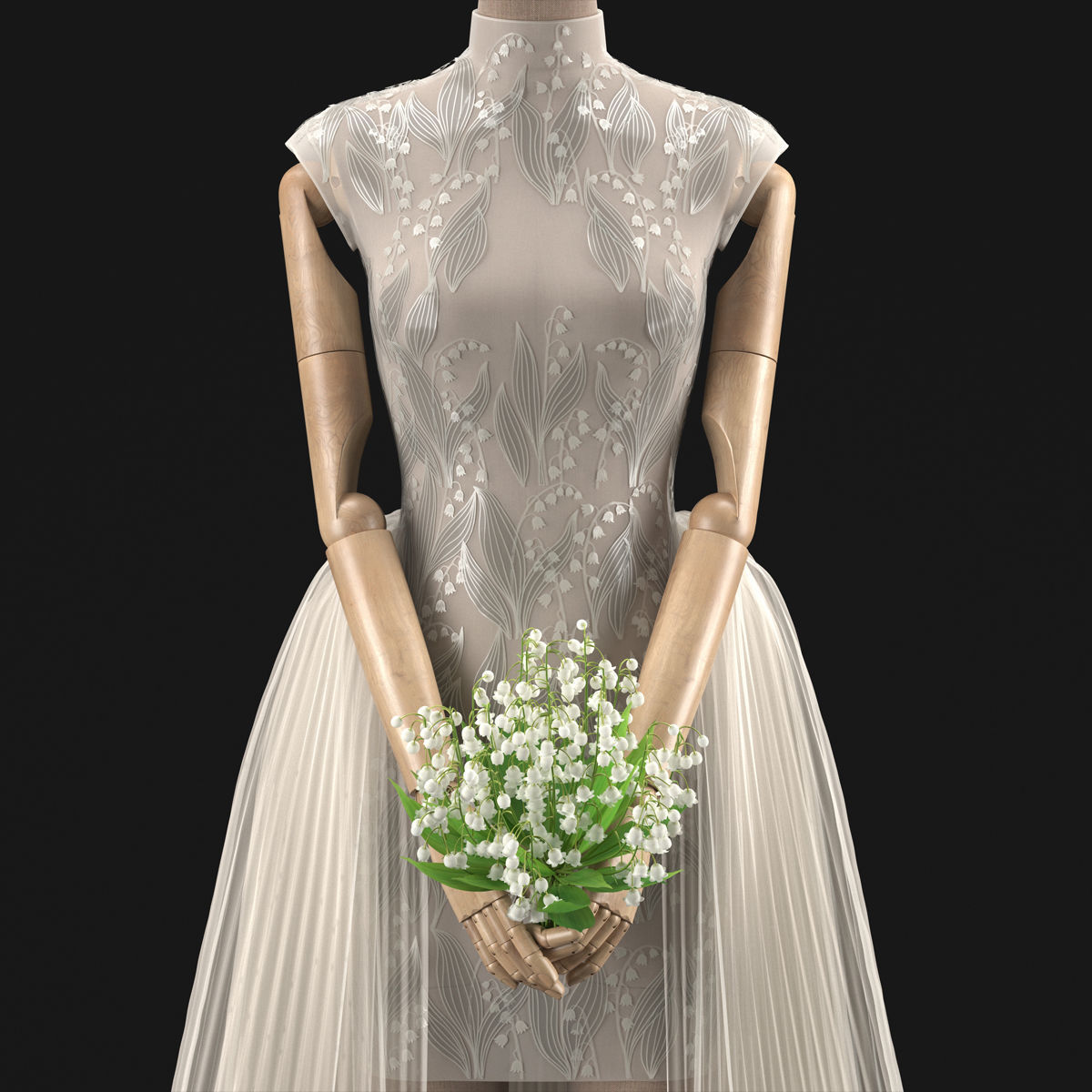 Wedding dress 02 3D model_2