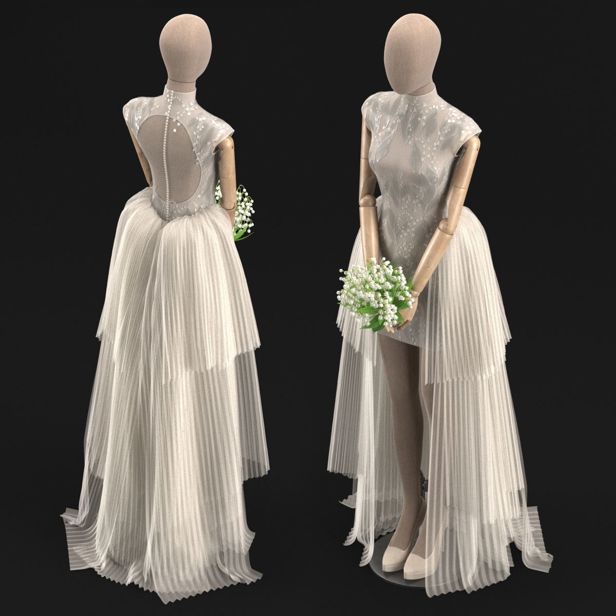 Wedding dress 02 3D model_1