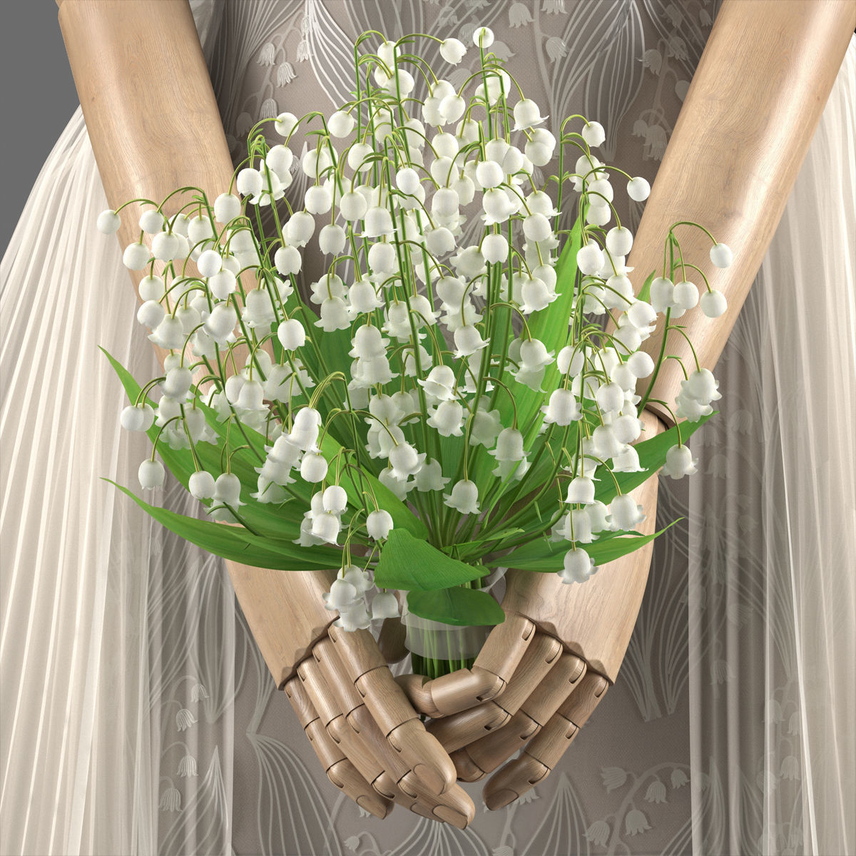 Wedding dress 02 3D model_4