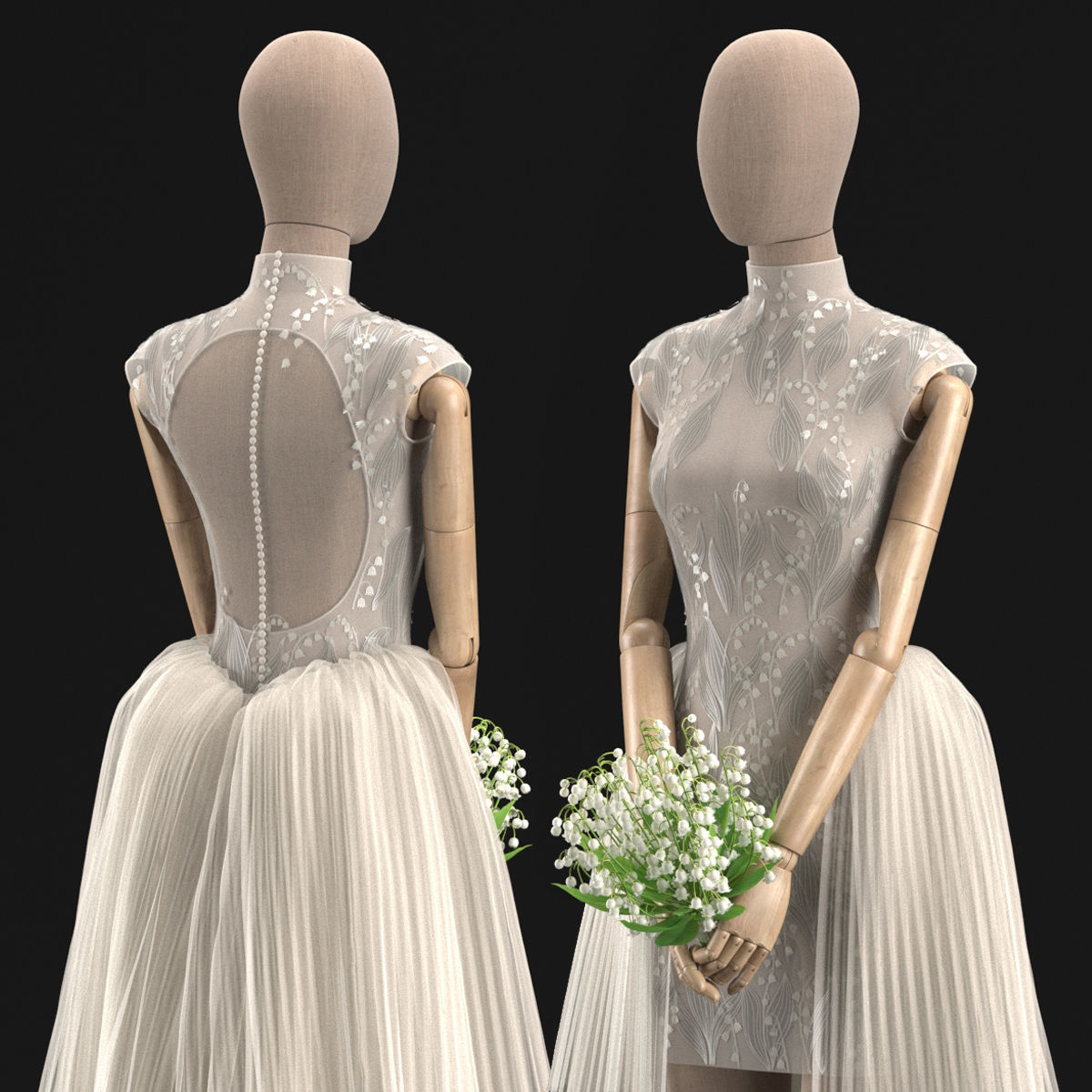 Wedding dress 02 3D model_5