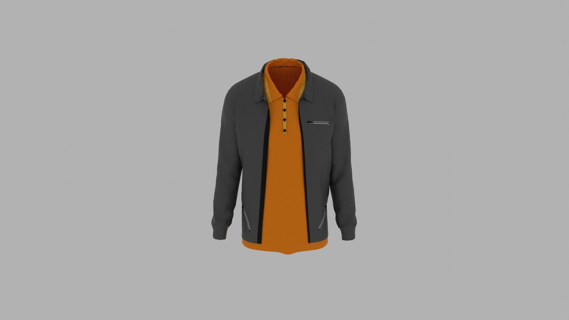 Jacket - T-shirt Low-poly 3D model_4