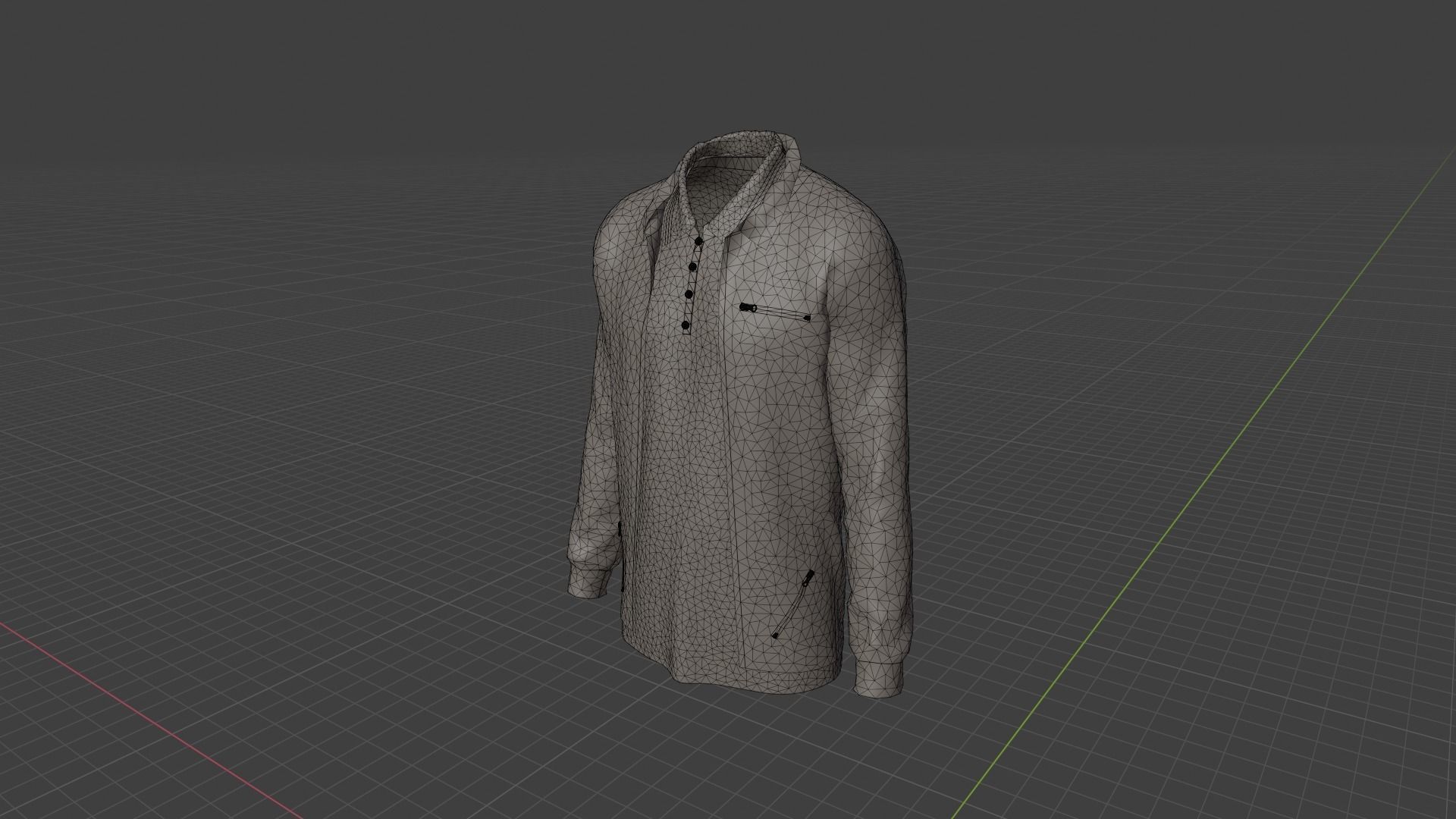 Jacket - T-shirt Low-poly 3D model_8