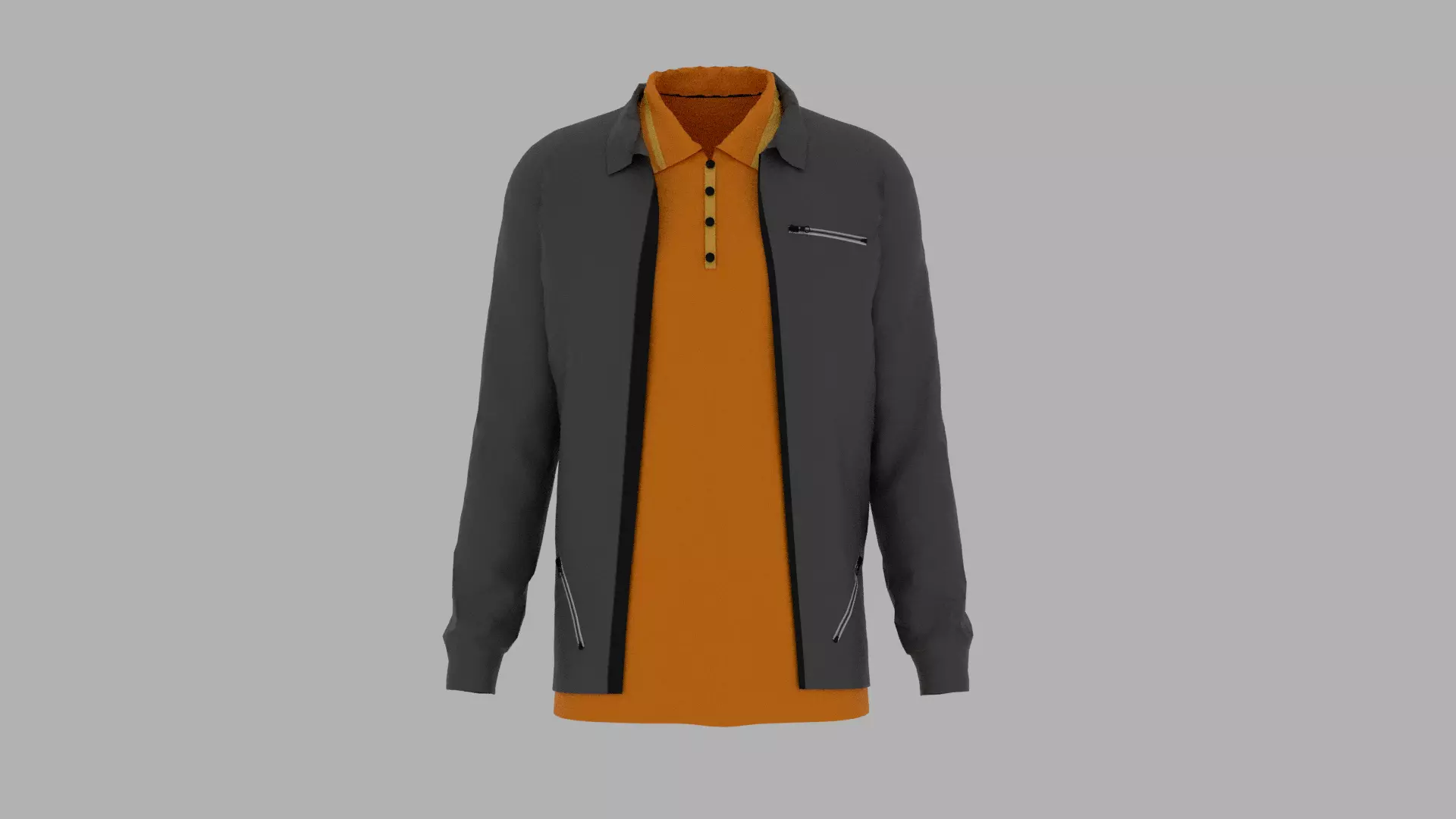 Jacket - T-shirt Low-poly 3D model_0