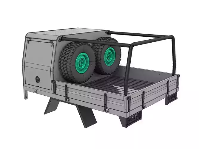 off road pickup truck bed and canopy 1 to 10 SCALE 3D print model