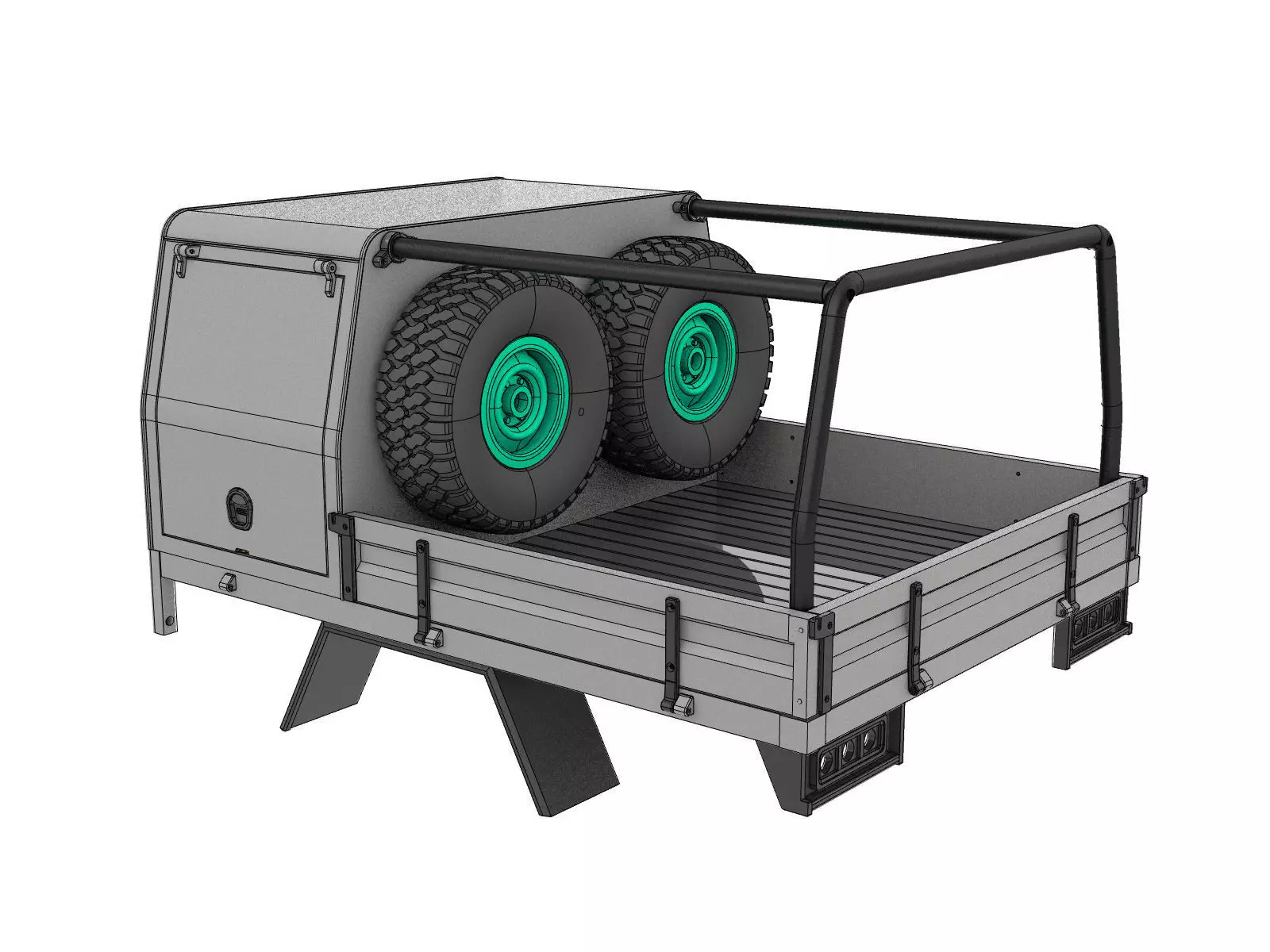 off road pickup truck bed and canopy 1 to 10 SCALE 3D print model_0