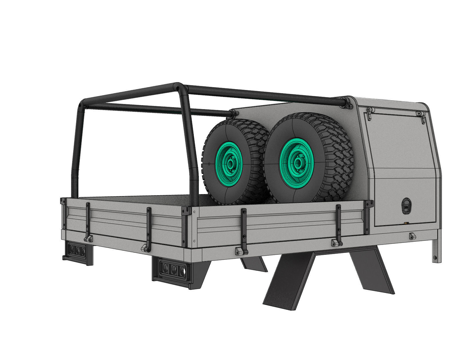 off road pickup truck bed and canopy 1 to 10 SCALE 3D print model_9