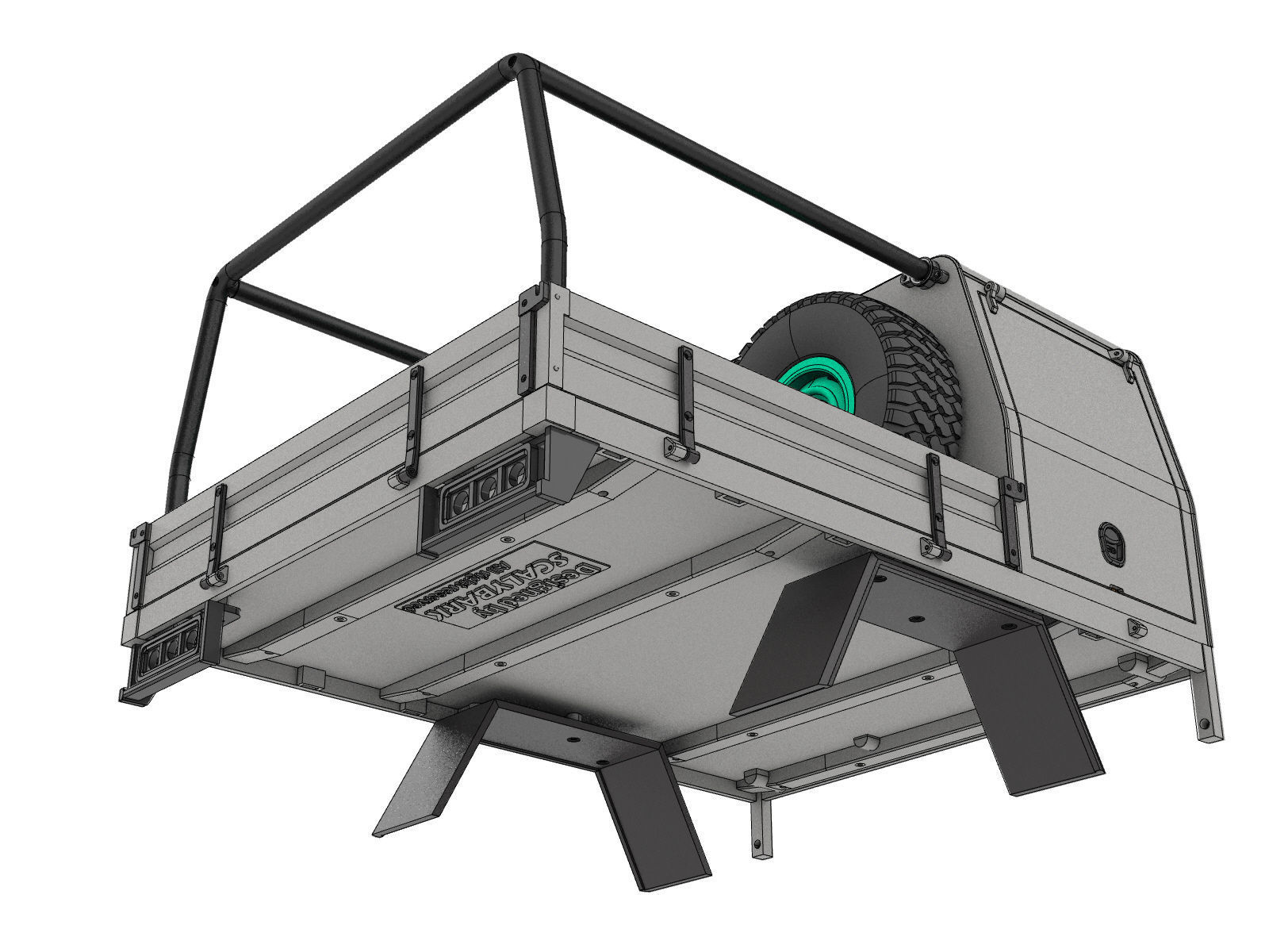 off road pickup truck bed and canopy 1 to 10 SCALE 3D print model_8