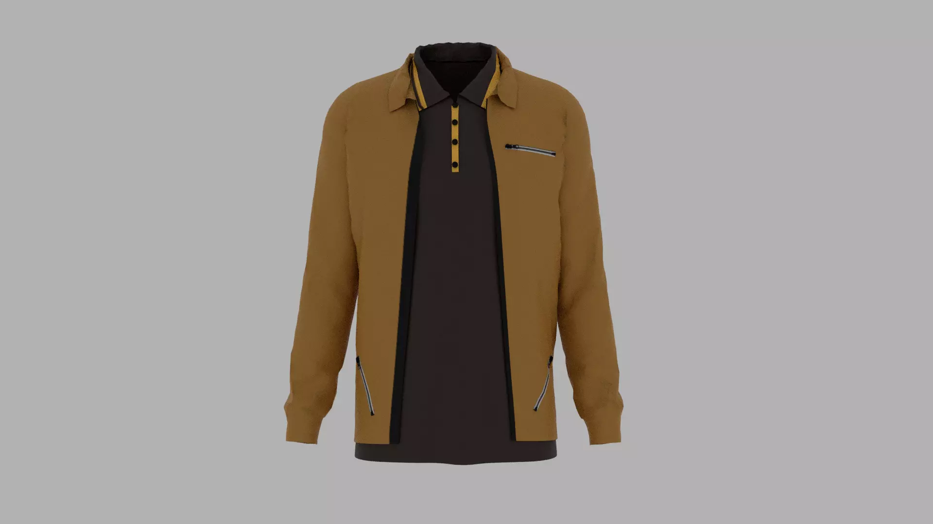 Jacket - T-shirt Low-poly 3D model_0