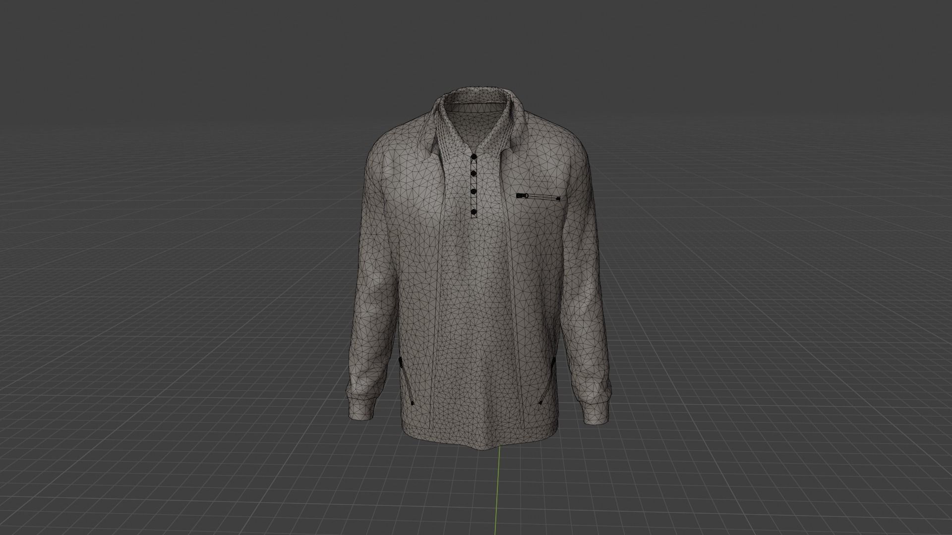 Jacket - T-shirt Low-poly 3D model_7