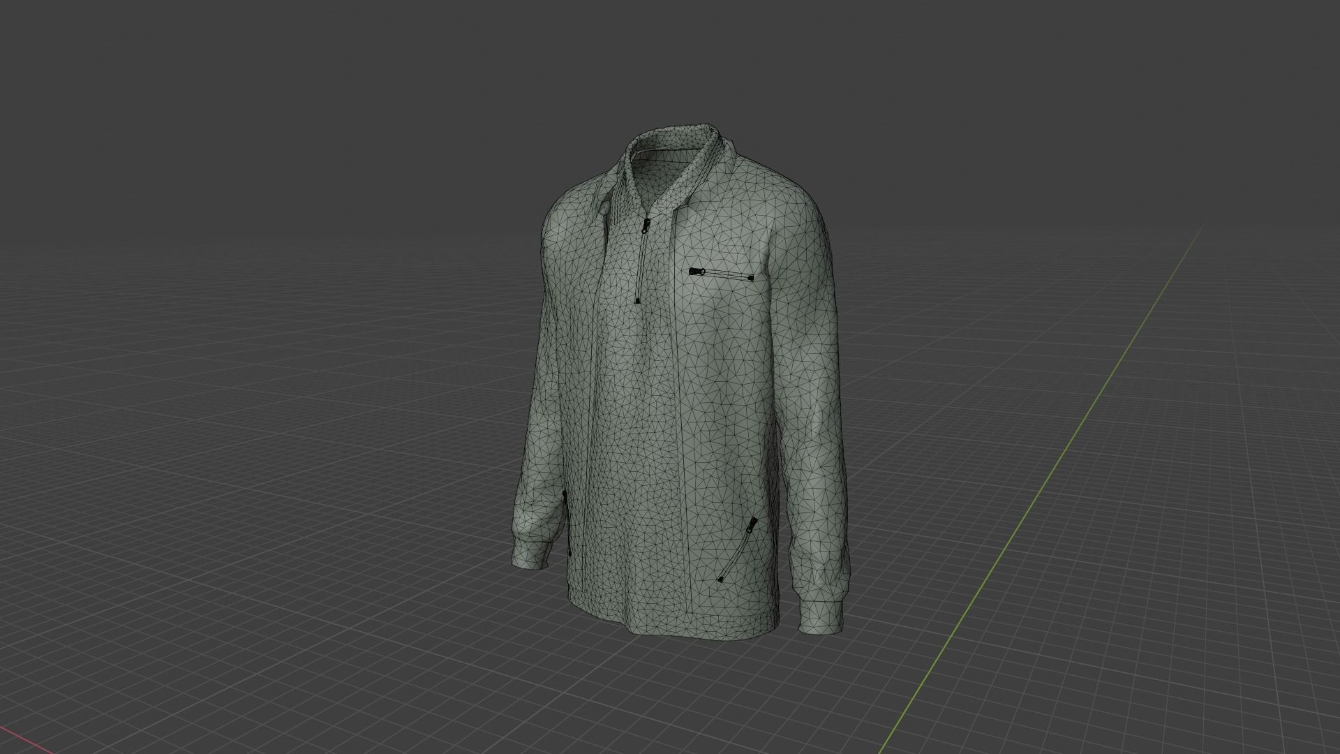Jacket - T-shirt Low-poly 3D model_8