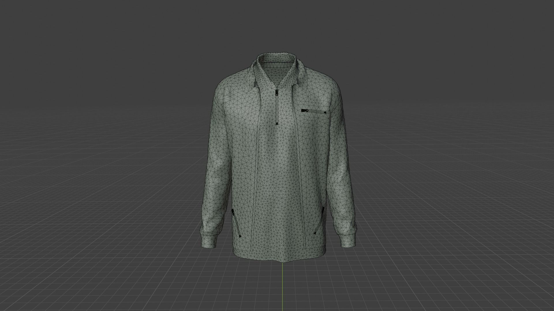 Jacket - T-shirt Low-poly 3D model_7