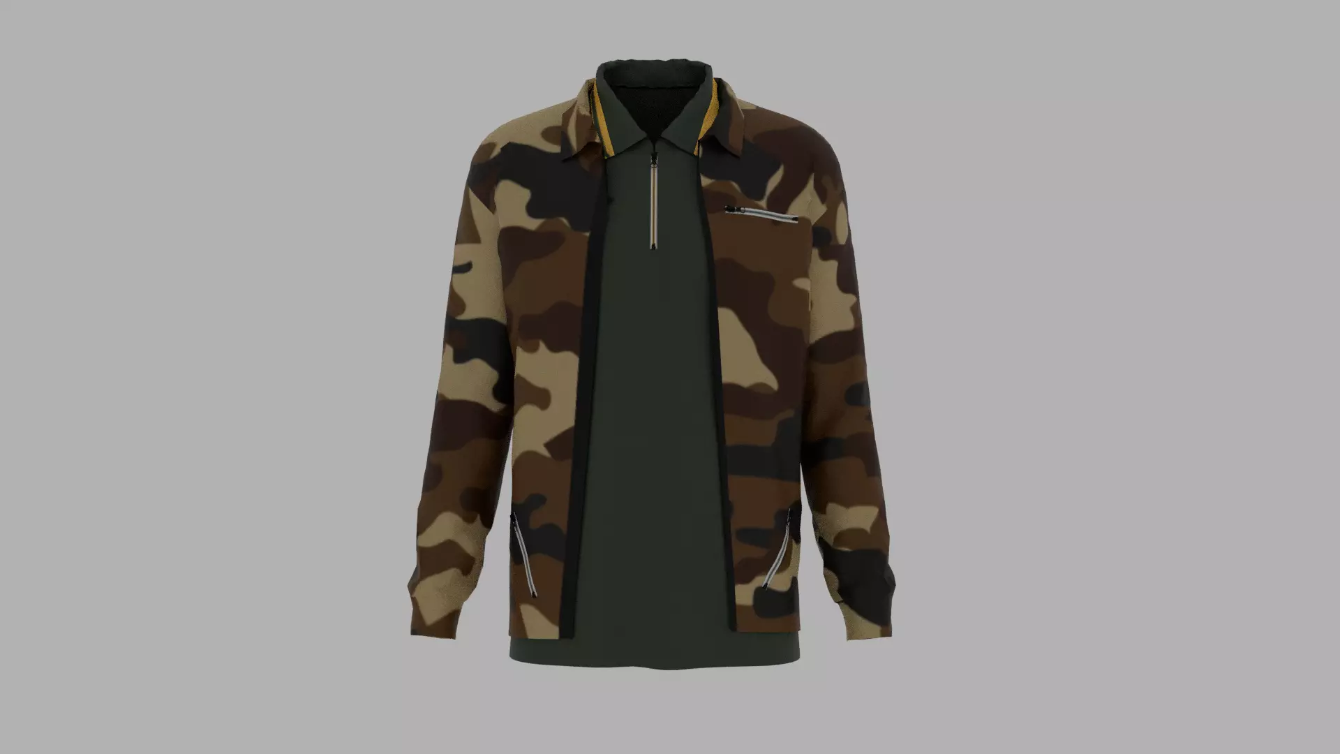 Jacket - T-shirt Low-poly 3D model_0
