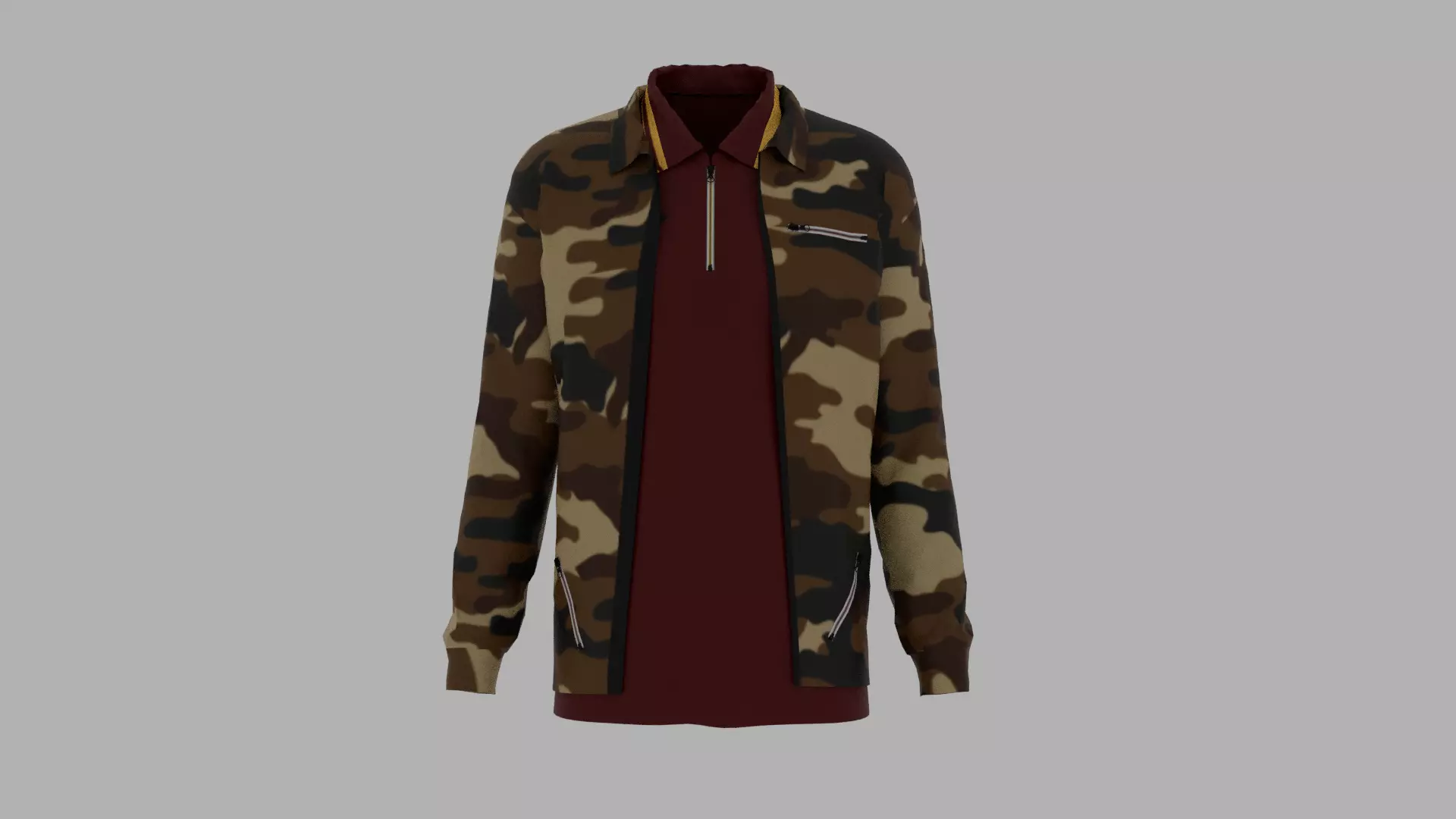 Jacket - T-shirt Low-poly 3D model_0