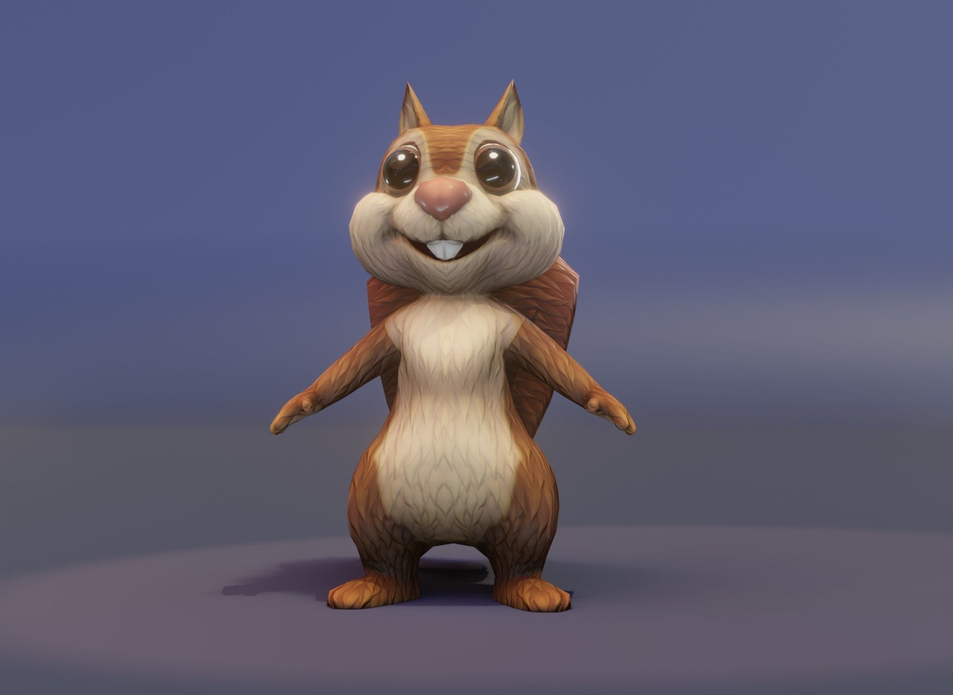 Cartoon Animated Squirrel with Props 3D Model Low-poly 3D model_7